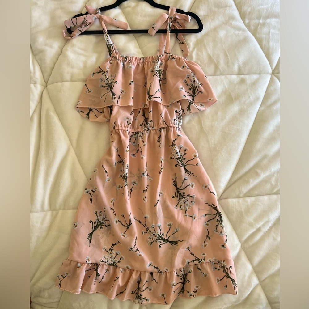 Drop shoulder floral dress